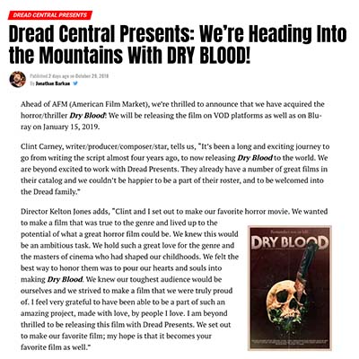 Dread Central Presents: We’re Heading Into the Mountains With DRY BLOOD!